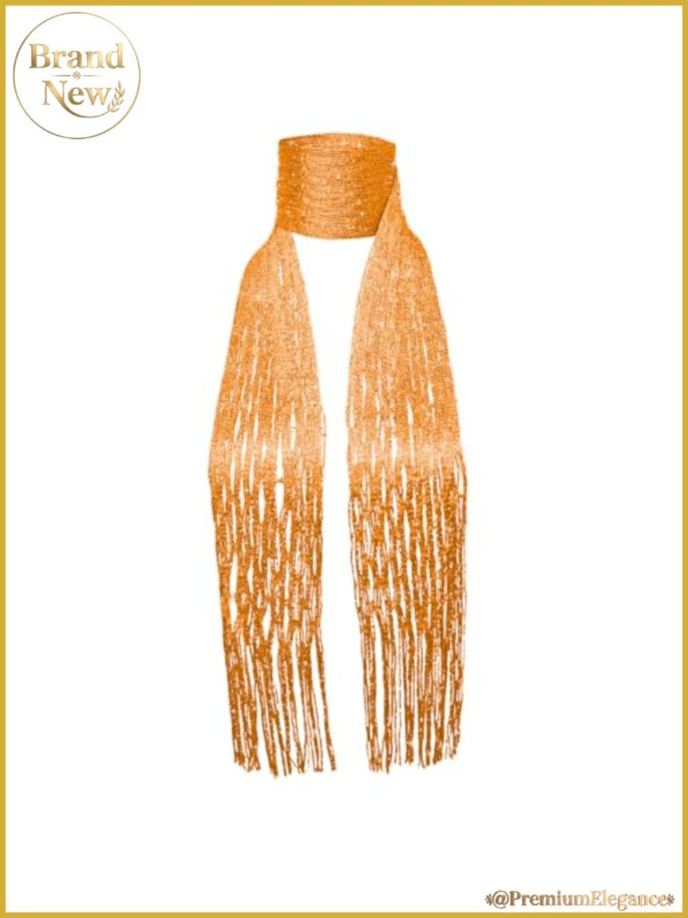 Sparkly Sequin Skinny Scarf Long Fringe Polyester Women's Fashion Scarf